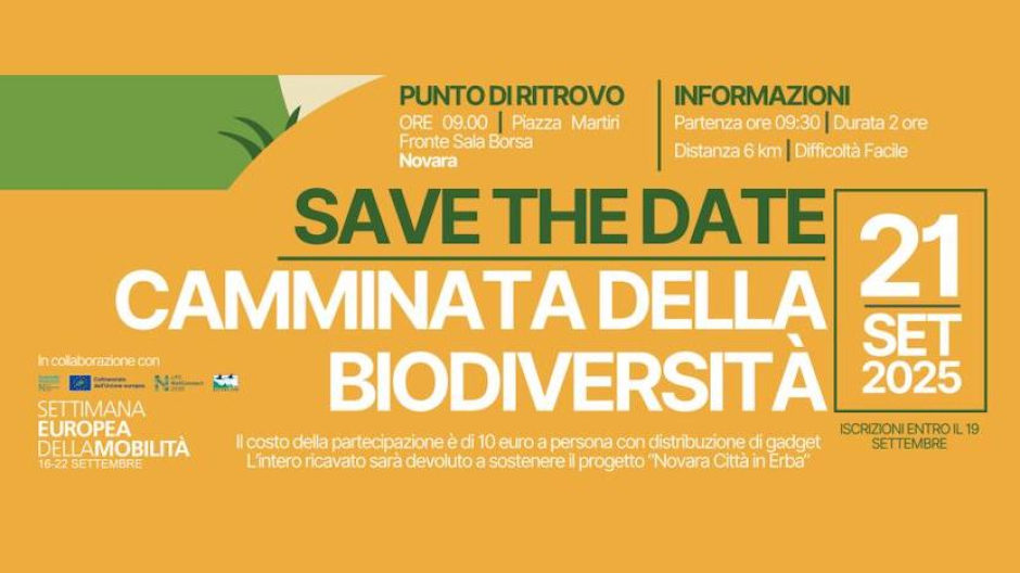 Domenica a Novara la Camminata della biodiversità