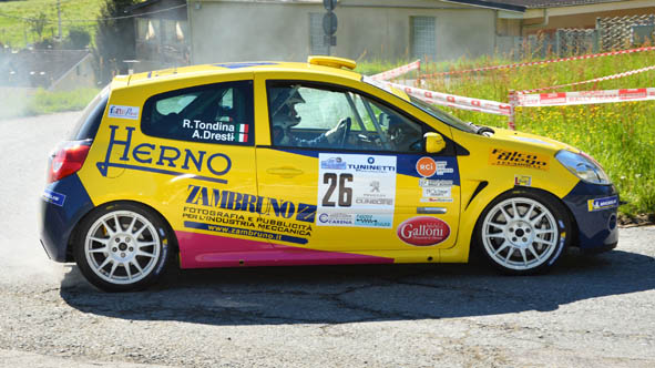 Rally: il nebbiunese Riccardo Tondina vincitore al Valli Cuneesi nell'R3C