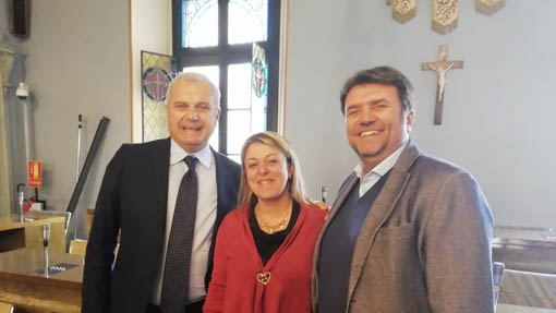 Il ct della nazionale di pallanuoto Campagna in visita a Novara