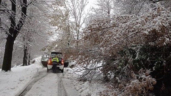 Neve: numerosi gli interventi effettuati dai volontari della Protezione Civile di Massino Visconti