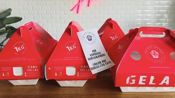 Da una gelateria di Dormelletto un dolce pensiero per il personale dell'ospedale di Borgomanero