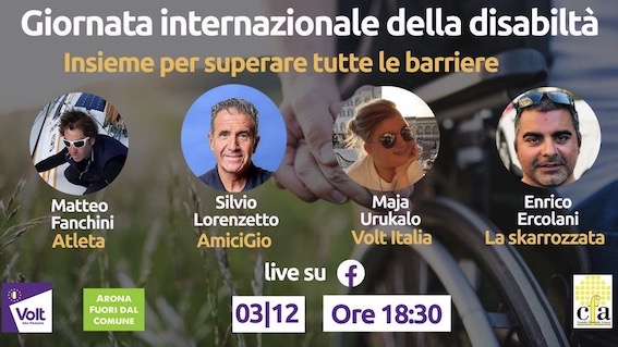 Arona, evento online per la giornata internazionale della disabilità