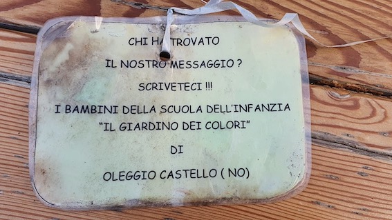 Palloncino lanciato dai bimbi di Oleggio Castello arrivato a San Michele di Formazza