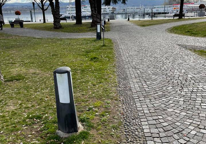 Arona, rifacimento dell'illuminazione ai giardini pubblici