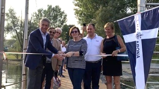 Arona, inaugurato il nuovo pontile realizzato dalla Lega Navale