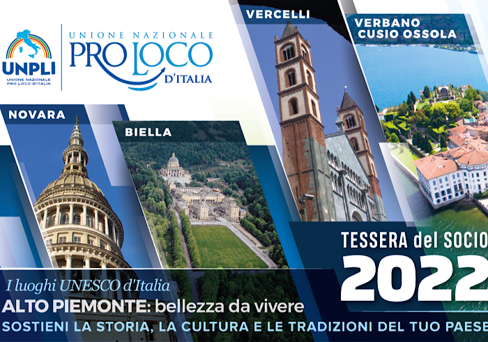 Le quattro province dell’Alto Piemonte sulla tessera Unpli. Celebrate dal mondo delle Pro Loco Italiane  