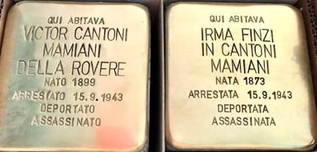 Arona, pietre d'inciampo in memoria di due vittime dell'Eccidio del 1943