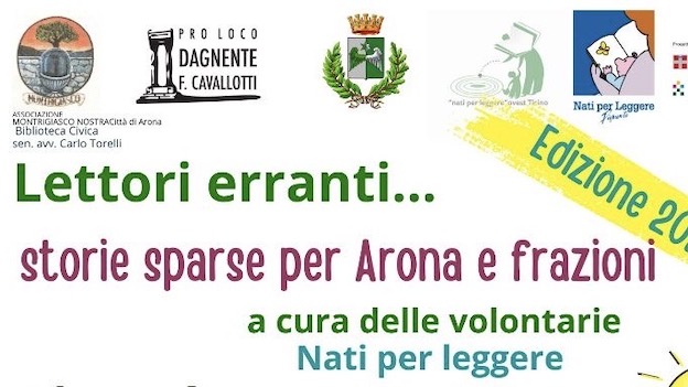 Arona, tornano le "Letture erranti" Nell'ambito di "Nati per leggere"