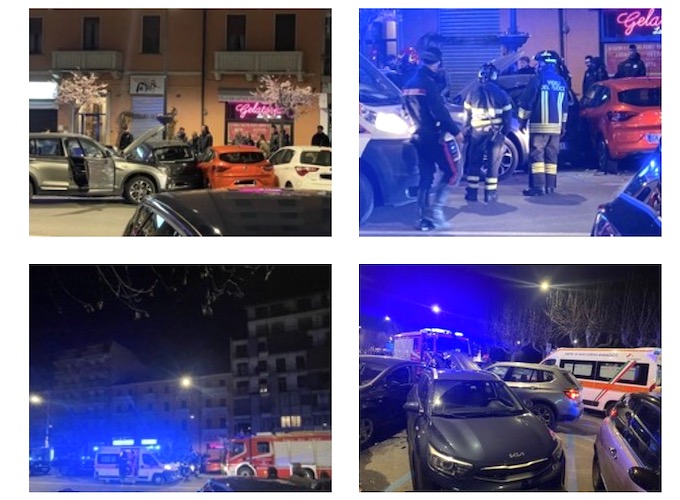 Arona, auto carambola su altri mezzi parcheggiati