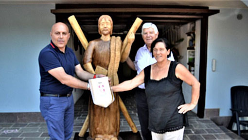 Scultura di legno raffigurante Sant'Andrea per una frazione di Amatrice