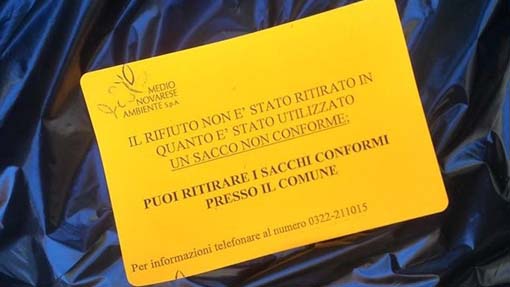  Borgomanero: il punto sulla situazione dall'introduzione del sacco conforme