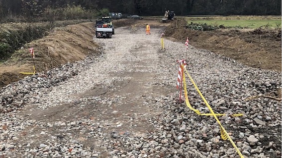 Barengo, proseguono i lavori per la nuova strada fra via Mons. Brustia e la futura area ecologica