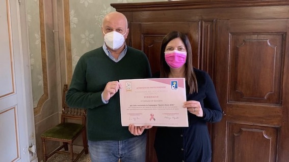  Campagna "Nastro Rosa": attestato di partecipazione e ringraziamento per il Comune di Gozzano 