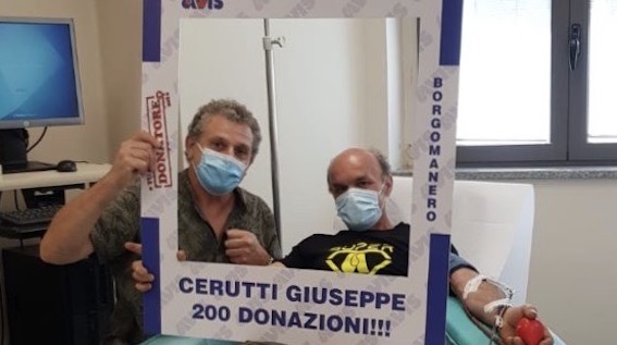 Borgomanero, 200 donazioni di sangue per l’avisino Giuseppe Cerutti