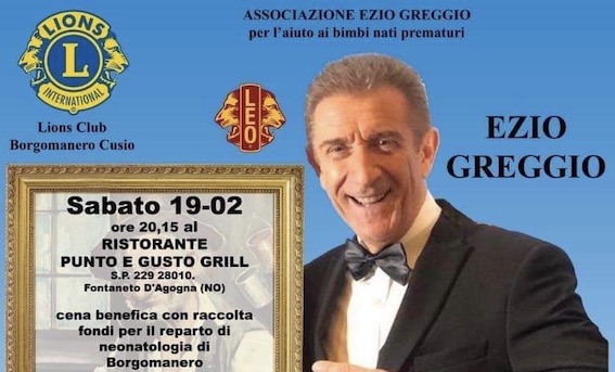 Cena benefica con Ezio Greggio a favore della  Pediatria dell’Ospedale di Borgomanero