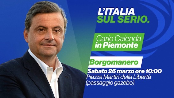 Carlo Calenda ospite a Borgomanero