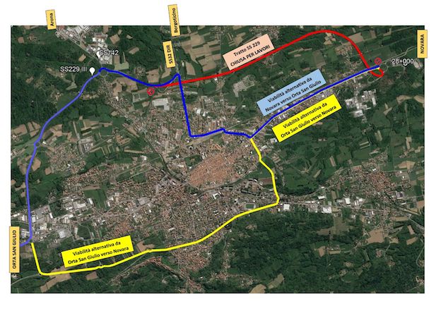Borgomanero, tangenziale chiusa per 5 giorni per lavori