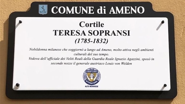 Ameno, inaugurata targa dedicata a Teresa Sopransi