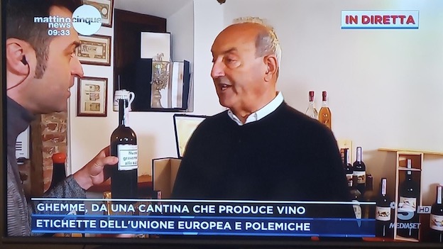 Ghemme, in tv la diatriba sulle etichette "health warning" del vino