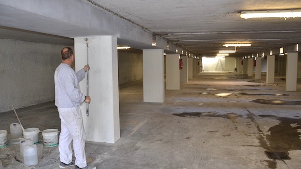Borgomanero, in corso lavori al parcheggio sotterraneo di via Caneto