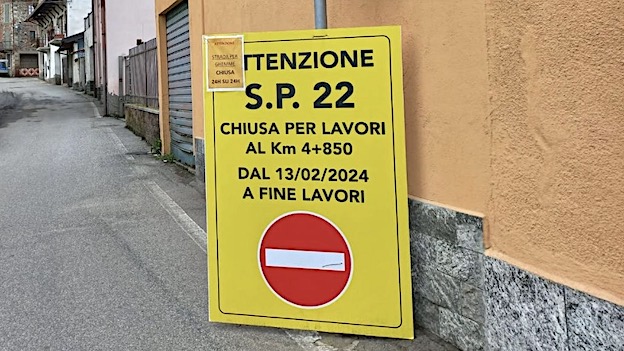 Sp22 "Ghemme-Cavaglio": prorogata sospensione totale del traffico fino al 30 aprile
