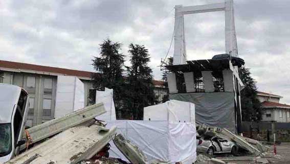 Santa Barbara: commemorazione e saggio dei vigili del fuoco sulle operazioni di soccorso al ponte Morandi