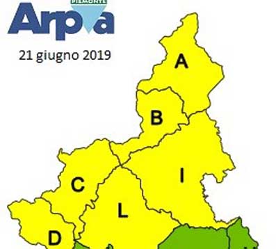 Arpa: allerta gialla per i temporali