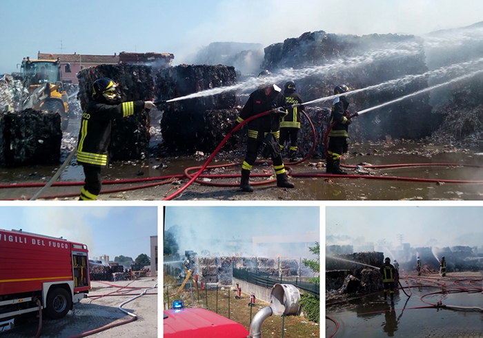 incendio alla cartiera di Momo, sul posto tre squadre dei vigili del fuoco