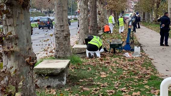 Detenuti al lavoro: collocate nuove panchine in pietra in città