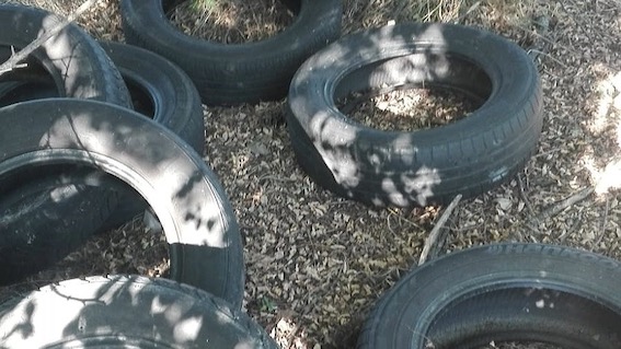 Cerano, scarico abusivo di pneumatici