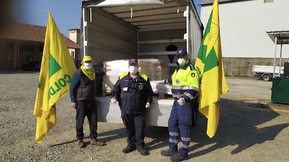 Da Coldiretti 10 quintali di riso al Coordinamento territoriale della Protezione civile della Provincia