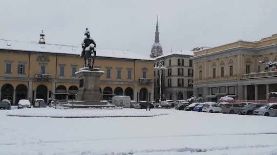 La nevicata a Novara. Foto