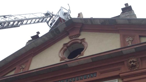 Messo in sicurezza l'ex Collegio Gallarini dopo che un fulmine aveva provocato alcuni danni