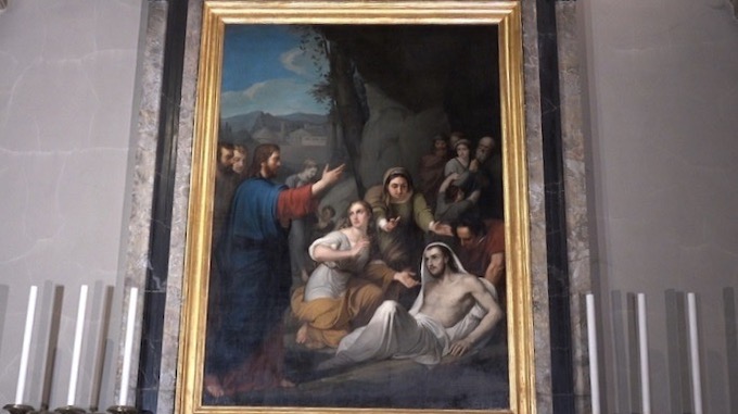 Trecate, inaugurati i restauri della tela "La resurrezione di Lazzaro"