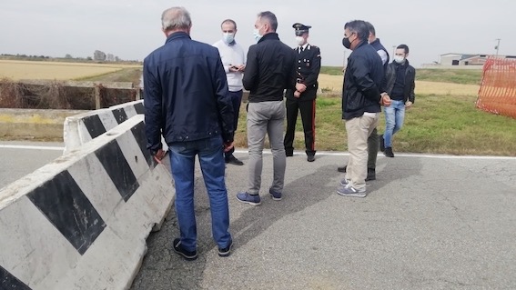 Vinzaglio: sopralluogo del presidente della Provincia dopo l'alluvione