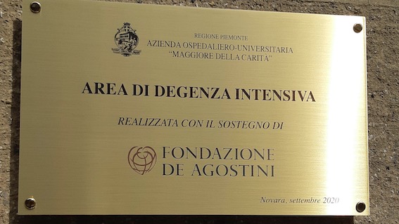 Novara, presentata la nuova area di terapia intensiva intitolata alla Fondazione De Agostini