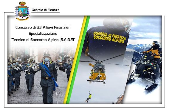 GdF: concorso per 33 allievi finanzieri specializzazione "Tecnico di Soccorso Alpino (SAGF)"