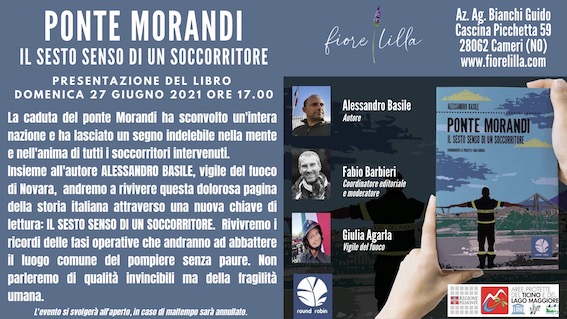 Cameri, presentazione del libro del vigile fuoco novarese Alessandro Basile sul crollo del ponte Morandi