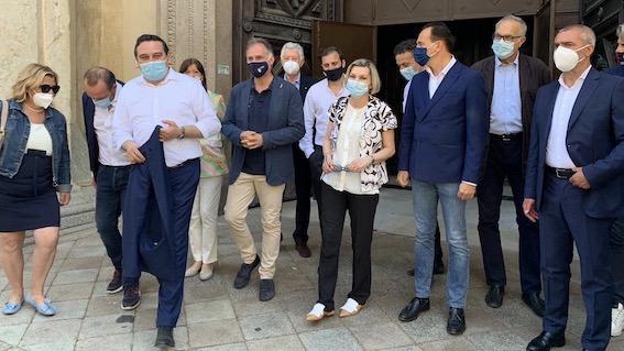 Novara, visita del ministro del Turismo Massimo Garavaglia