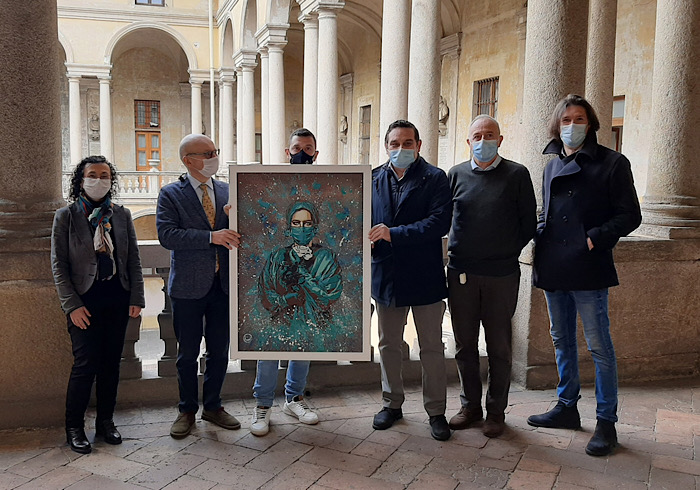 Donato un quadro all'Aou di Novara: ricorderà il sacrificio dei sanitari