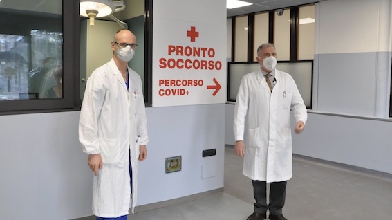 Nuovo percorso per pazienti covid al pronto soccorso di Novara. Foto