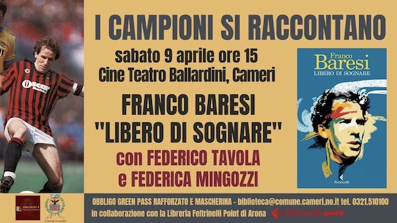 Cameri, sabato 9 aprile ospite Franco Baresi