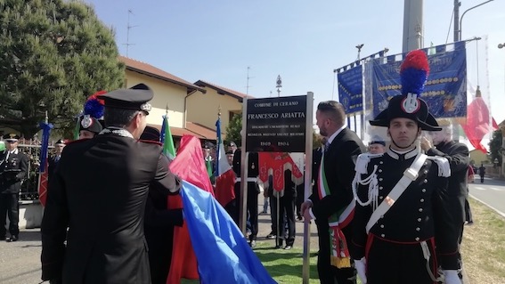Cerano, intitolata via al brigadiere Francesco Ariatta