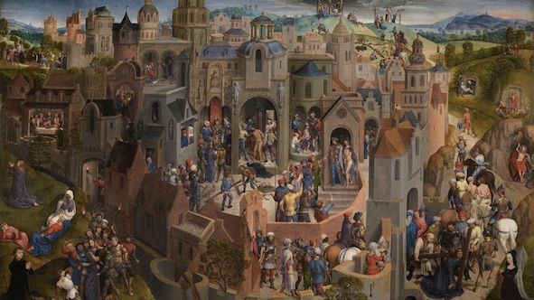 "Passio", nel quadriportico del Duomo di Novara la gigantografia “La Passione di Cristo” di Memling