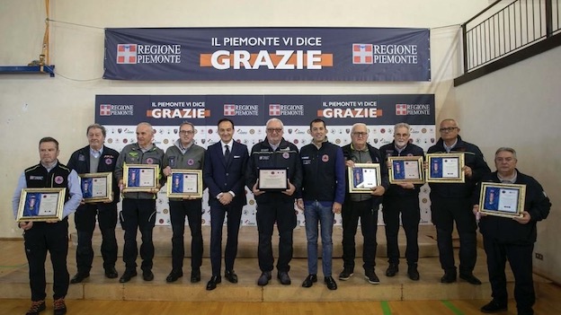 Dal Piemonte "Grazie" ai volontari della Protezione Civile