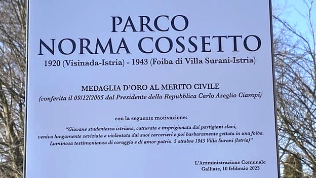 Galliate, parco intitolato a Norma Cossetto