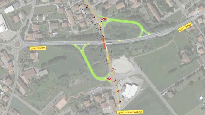 Oleggio, viabilità modificata su via Gallarate per lavori al ponte della SS32