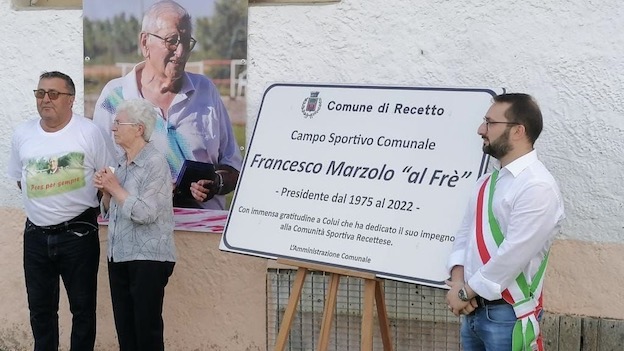 Recetto, campo sportivo comunale intitolato a Francesco Marzolo