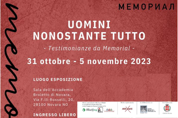 A Novara la mostra di Memorial, premio Nobel per la pace