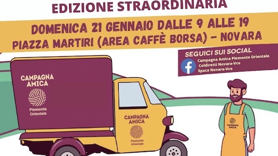 San Gaudenzio, mercato straordinario di Campagna Amica il 21 gennaio